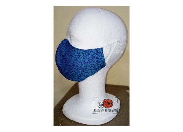 M001-Mascarilla Motivos Florales azules - Imagen 2